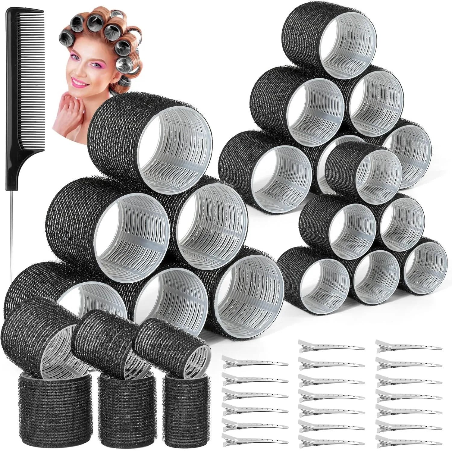 Heatless Hair Curling Rollers Set – No-Heat Hair Styling Tool