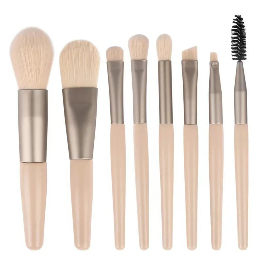 8-Piece Essential Makeup Brush Set