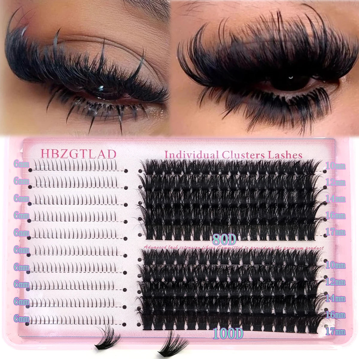 Premium Volume Lash Clusters – 80D & 100D