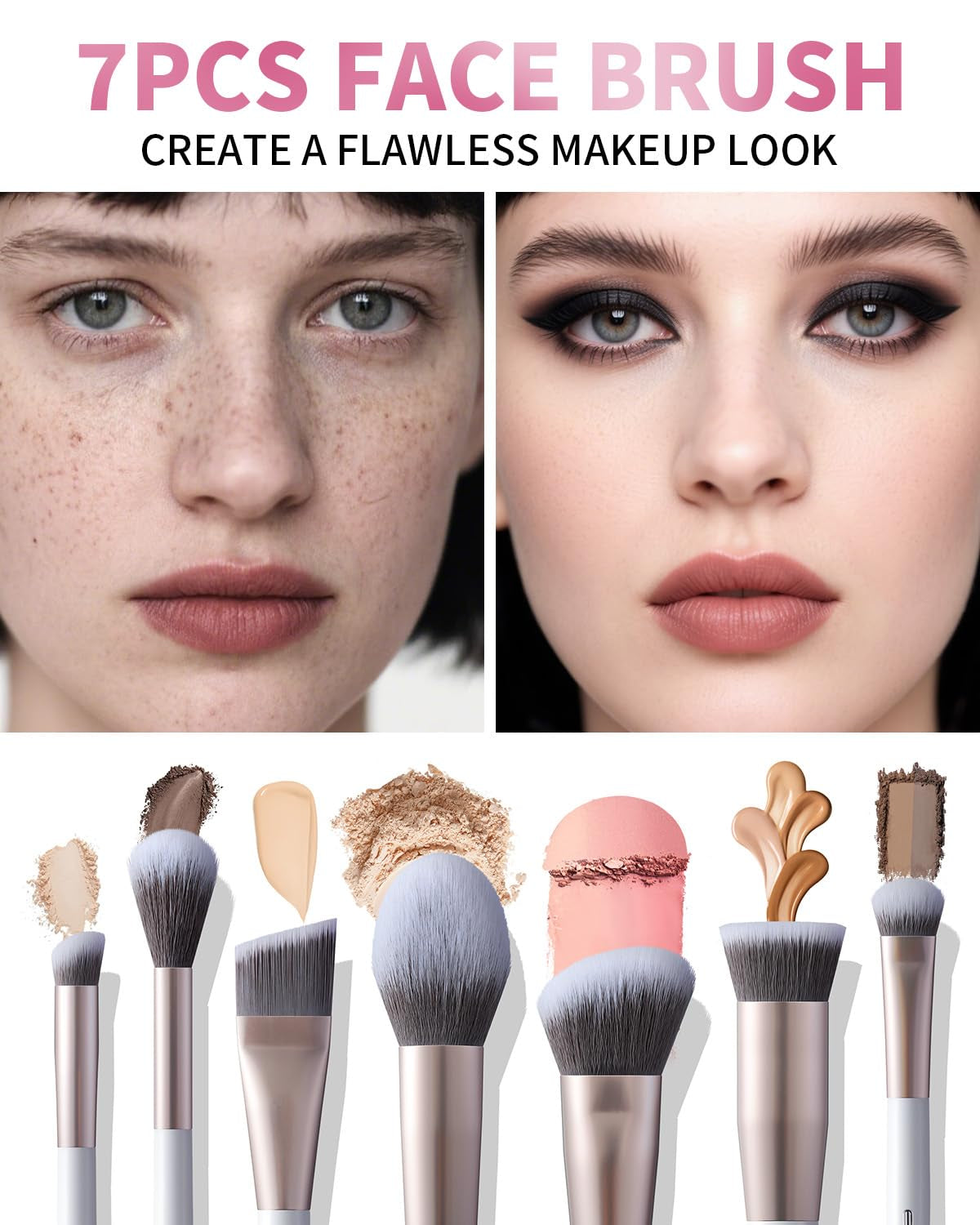 Professional 15-Piece Makeup Brush Set with Soft Silver Ion Bristles