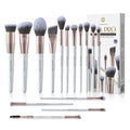 Professional 15-Piece Makeup Brush Set with Soft Silver Ion Bristles